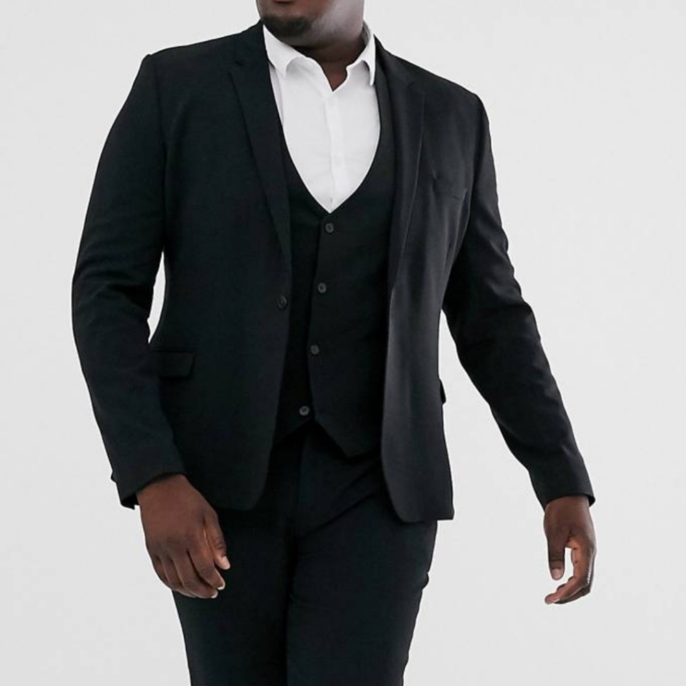 Asos skinny fit suit jacket black